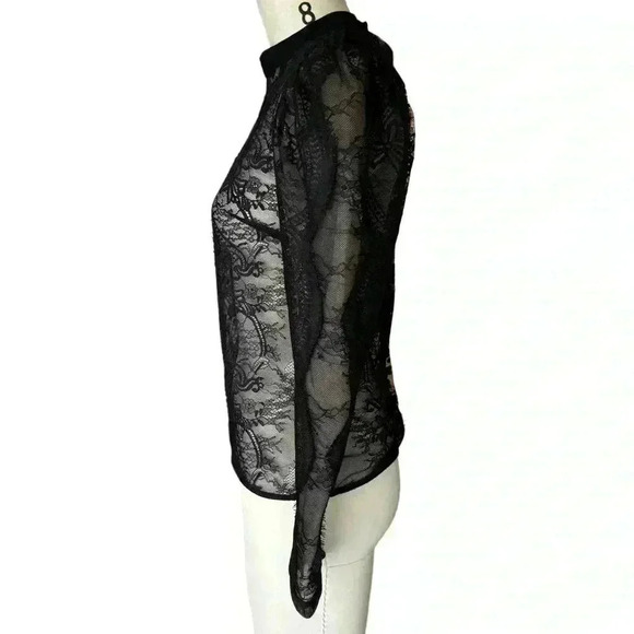 Self-Portrait Puff  Sleeves Lace Blouse, Size S - Picture 3 of 6